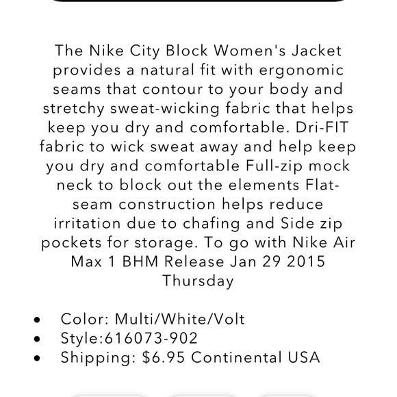 NIKE city block great white wind breaker jacket XS - Picture 3 of 3